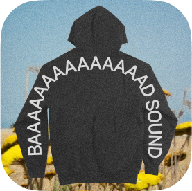 Baaadsound branding sweatshirt example